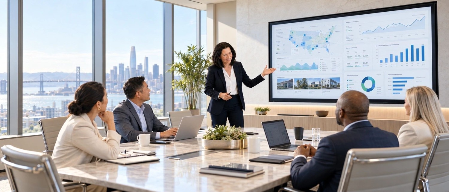 Executive team reviewing commercial and enterprise performance